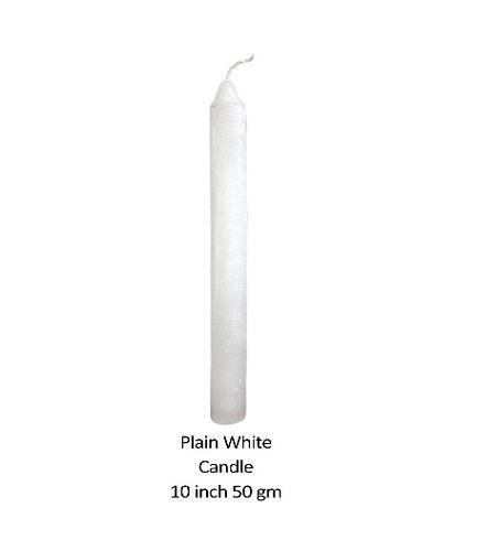 Plain White Candle 10 inch 50 gm