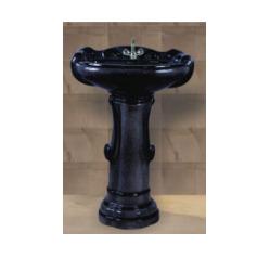 Big sterling Rustic Set Wash Basin with Pedestal - Black