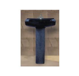 Polo Rustic Set Wash Basin with Pedestal - Black