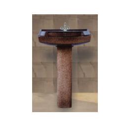 Polo Rustic Set Wash Basin with Pedestal - Coffee Brown