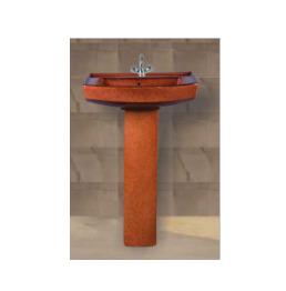 Polo Rustic Set Wash Basin with Pedestal - Red Brown
