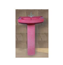 Polo Rustic Set Wash Basin with Pedestal - Magenta
