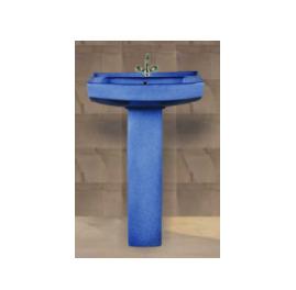 Polo Rustic Set Wash Basin with Pedestal - AL. Blue