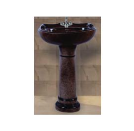 Star Gold Rustic Set Wash Basin with Pedestal - Coffee Brown