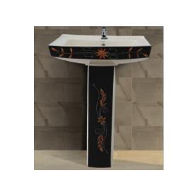 Polo Vitrosa Set Wash basin with Pedestal - Black 610