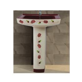 Polo Vitrosa Set Wash basin with Pedestal - Burgundy 607
