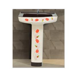 Polo Vitrosa Set Wash basin with Pedestal - Coffee Brown 606