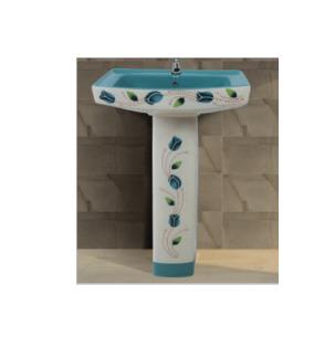 Polo Vitrosa Set Wash basin with Pedestal - Aqua Green 604