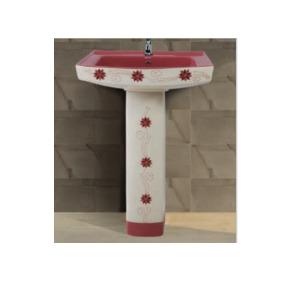 Polo Vitrosa Set Wash basin with Pedestal - Magenta 602