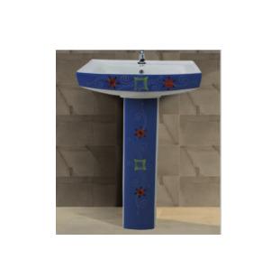 Polo Vitrosa Set Wash basin with Pedestal - AL. Blue 601