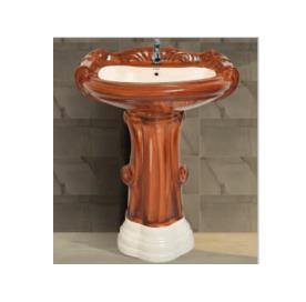 Big Sterling Vitrosa Set Wash Basin with Pedestal - Wooden 412