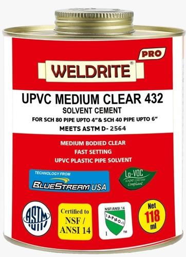 Weldrite UPVC Medium Clear Solvent Cement NSF Grade