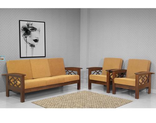 M Wood-3 Sofa Set 3+1+1