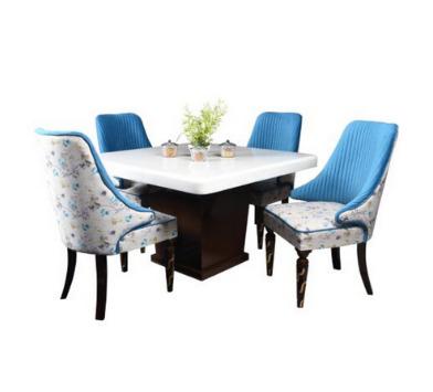 1+4 Seater Dining Set SMD-13 With Center Base, Plain Onyx Top & 3" Sling