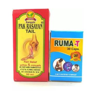 PAK RASAYAN 50ML TAIL & RUMA-T CAPSULE FOR ALL TYPE PAIN RELIEF COMBO PACK