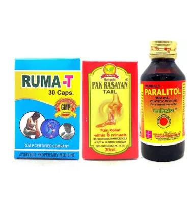 PARALITOL 100ml & Ruma-T & Pak Rasayan Tail 30ml For Pain Relief (Pack Of 3) 