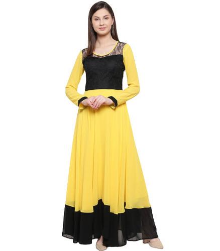 Multicolor Full Length Georgette Partywear Gown