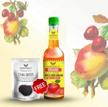 Apple Vinegar Organic (mother) 500ml + Chia Seed 100 Gm Free 