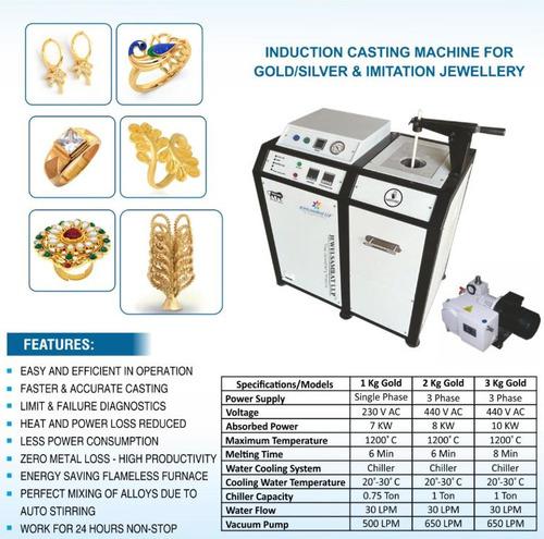 1 KG Gold Induction Casting Machine with Chilling Plant (2 in 1 model) and vacuum pump