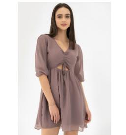 ELISHA PEEK-A-BOO FLARED DRESS