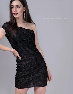 Asymmetric Shimmer Bodycon Dress