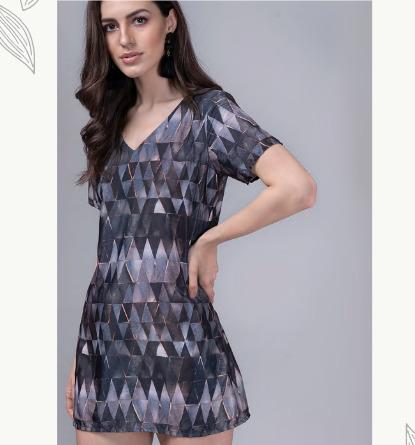 Geometric Printed Shift Dress