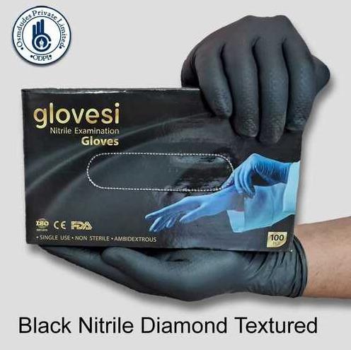 8 Mil Black Nitrile Powder Free Disposable Medical Examination Glove