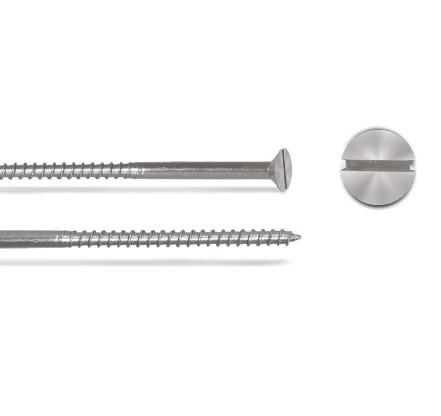 SS Csk Slotted Wood Screw