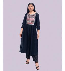Black Rayon Nyra Kurta