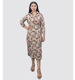 Elegant Grey Crepe Tunic Dress