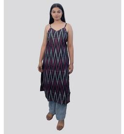Boho Bliss: Ikat Shoulder Strap Dress
