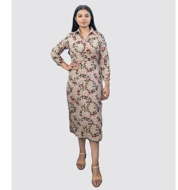 Elegant Grey Crepe Tunic Dress