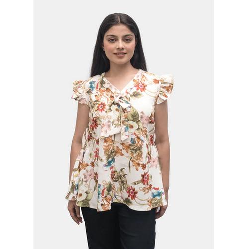 Georgette Top with Neck Tie by ANIKRRITI