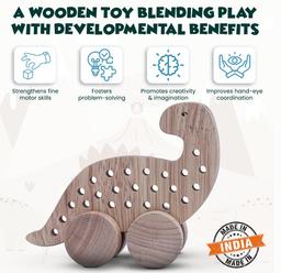 Wooden Dinosaur Lacing Toy