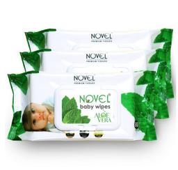 Baby Wipes 80 Sheets/Pack With Lid (Pack of 3)