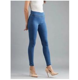Ladies Blue Cotton Jegging