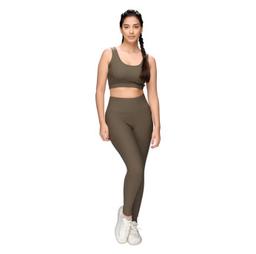 Ribbed Sports Bra and Leggings Set STY-32-C Mehandi Green