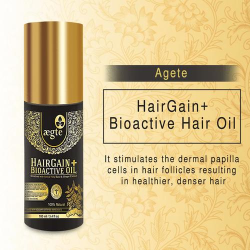 Aegte HairGain+ Bioactive Hair Oil Enriched with Active Holy Basil & Ginger for Healthy Hair 100ml
