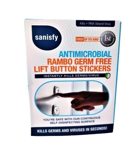 Antimicrobial RAMBO -Germ-free Lift Button Stickers