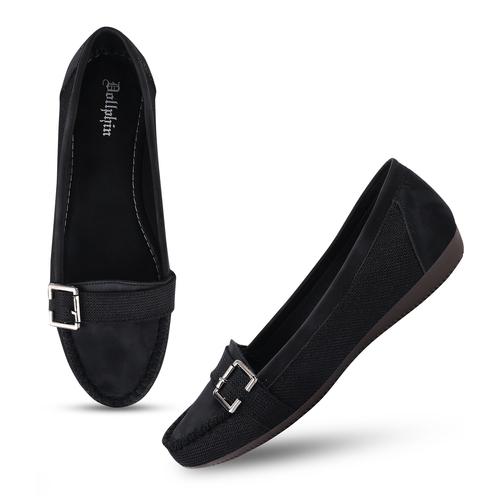 Dollphin Women's Flat Loafer Tre-01 Black