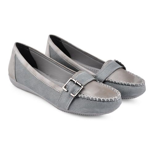 Dollphin Women's Flat Loafer Tre-01 Grey