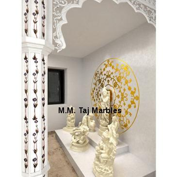 Pooja Ghar Mandir Moop Inlay Design Work