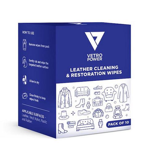Vetro Power Leather Cleaning & Restoration Wipes Single Sachet pack of 10