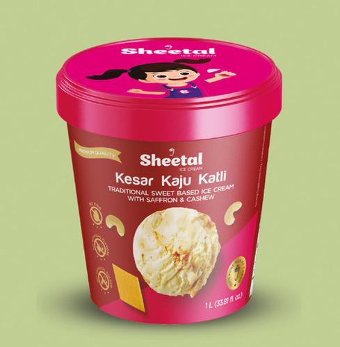 Kesar Kaju Katli Traditional Sweet Based Ice Cream Tub with Saffron & Cashew