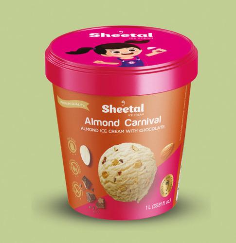 Almond Carnival Ice Cream Tub Almond Ice Cream with Chocolate
