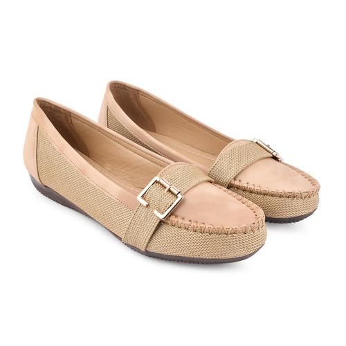 Dollphin Women's Flat Loafer Tre-01 Beige