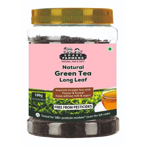 PESTICIDE FREE NATURAL  GREEN TEA LONG LEAF